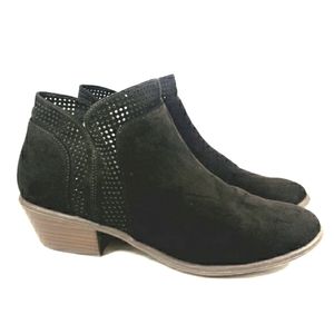 Old Navy Black Western Style Faux Suede Side Zip Up Ankle Bootie. Women's 8 M